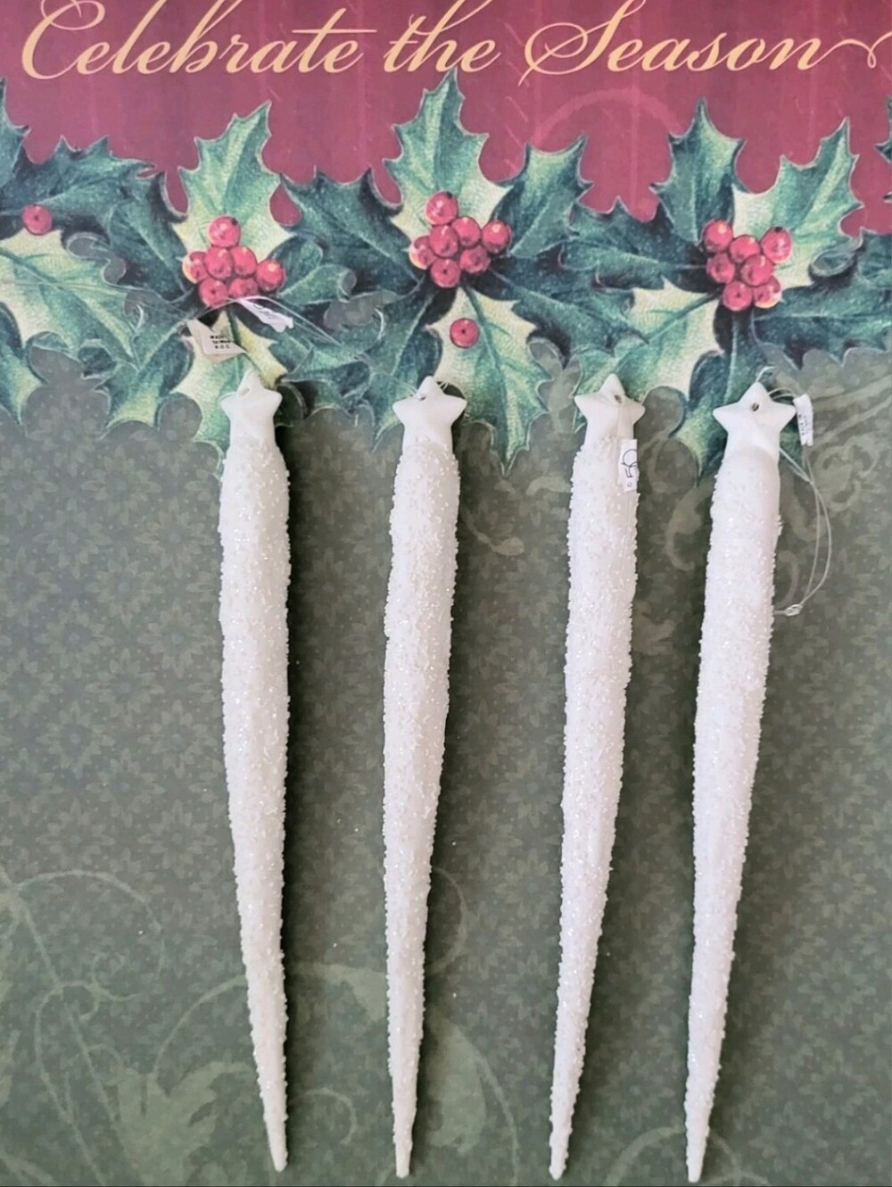 SET OF 4 DEPT. 56 STAR ICICLE ORNAMENTS